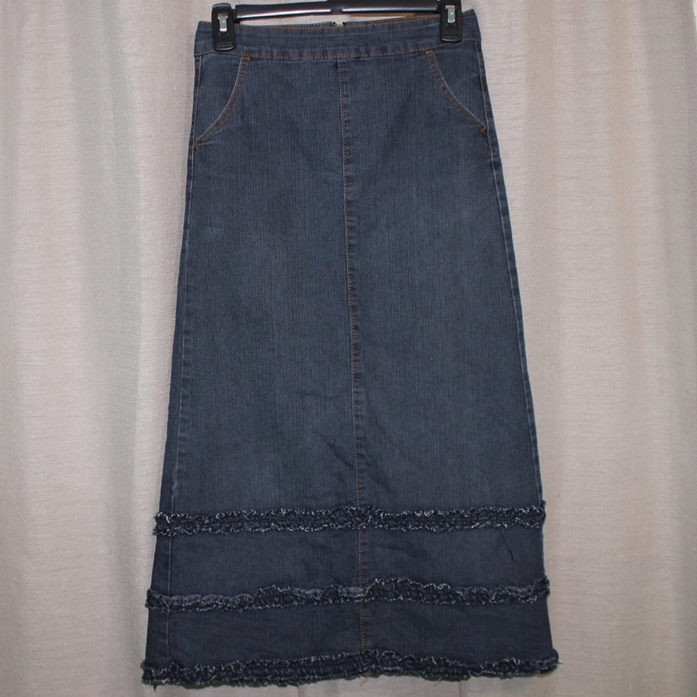 Long, Modest Dark Denim Rockids/ Rock Kids  Skirt